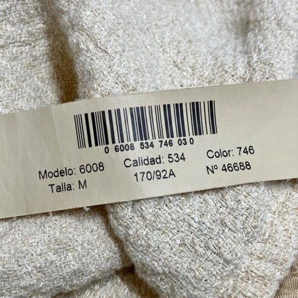 Massimo Dutti Open Front Cardigan Women's Medium Cream Beige Sweater Belted GUC - Picture 11 of 14